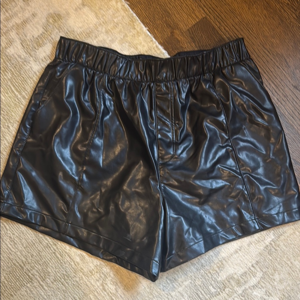 Abercrombie & Fitch Black vegan Leather Shorts